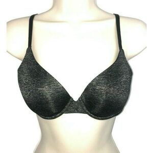 Victoria's Secret Women's Uplift Semi Demi Bra 32D Patted Gray Metallic Look